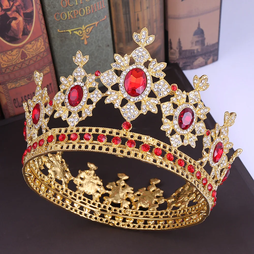 

Luxury Royal King Wedding Crown Bridal Tiaras and Crowns Hair Jewelry Zircon Crystal Diadem Prom Party Head Accessories Pageant