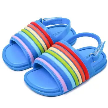 

Rainbow Strip Baby Jelly Sandals 2018 New Summer Shoes Jelly Shoe Girl Non-slip Mini Melissa Kids Sandal Toddler