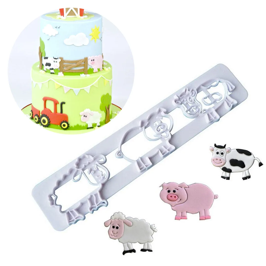 DIY 3D Silicone Animal Fondant Cake Cutters Molds Silicone Bakeware Mould New