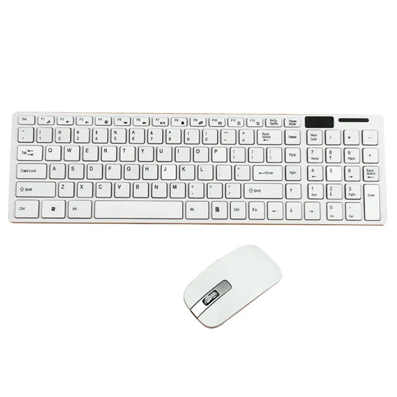 Reliable 2.4G wireless keyboard Slim White Wireless 2.4GHz Gaming Keyboard and Mouse Combo Set 