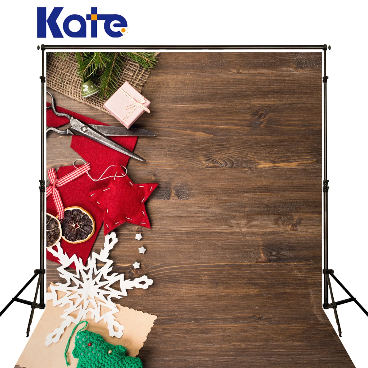 

Kate Christmas Fotografia Backdrop Scissors Lemon Photo Backdrops Wood Texture Floor Photography Background For Photo Studio