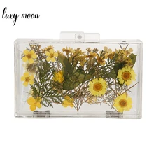 Роскошный женский цветочный вечерний клатч, сумочка для свадебной вечеринки, прозрачная сумка, прозрачная жесткая коробка, кошелек на цепочке, сумка на плечо, ZD1271