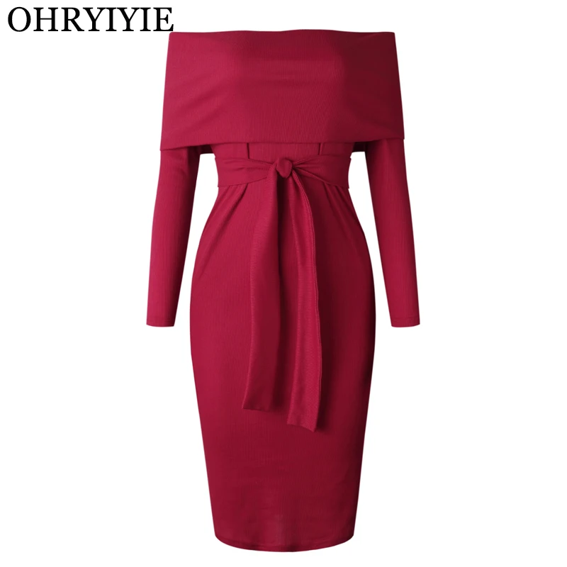 Ohryiyie 2019 сезон: весна–лето с открытыми плечами платье Для женщин длинными