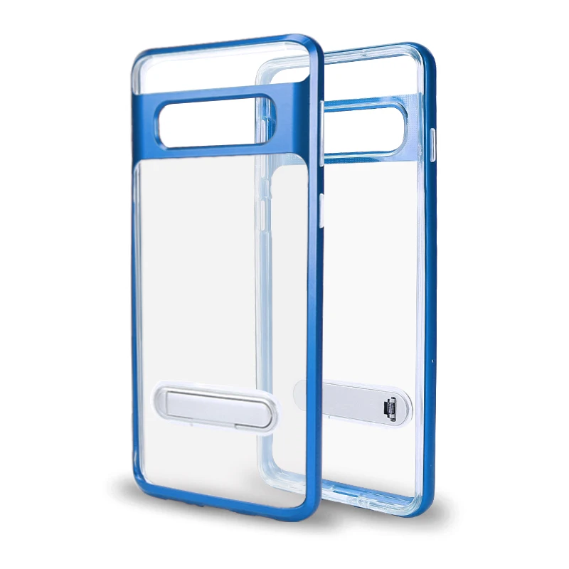 

100pcs/lot Transparent Spigen Bracket TPU+PC plastic hard cover case for samsung galaxy S6 S7 edge S8 S9 plus S10 S10 lite plus