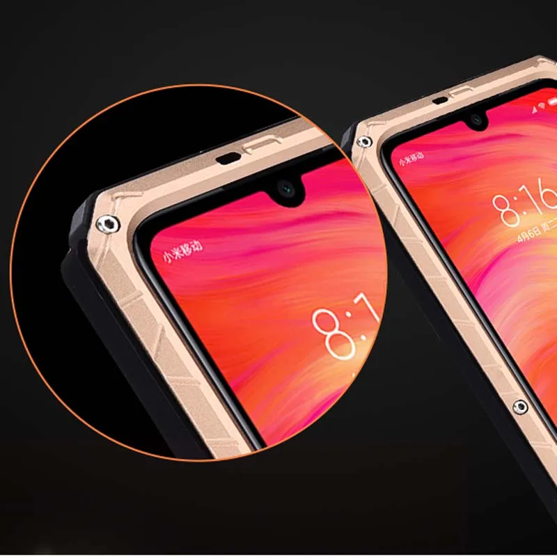 Billig Luxus Outdoor IMATCH Sport Armee Taktische Stoßfest Metall Silikon Telefon Fall Abdeckung Für Xiaomi Redmi Note7 Hinweis 7Pro KS0172