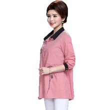 WAEOLSA Woman Plaid Shirt Red Black Grid Pattern Tops Middle Aged Womens Peplum Blouses Flower Embroidery Shirts Office Lady Top grid pattern long sleeves blouses