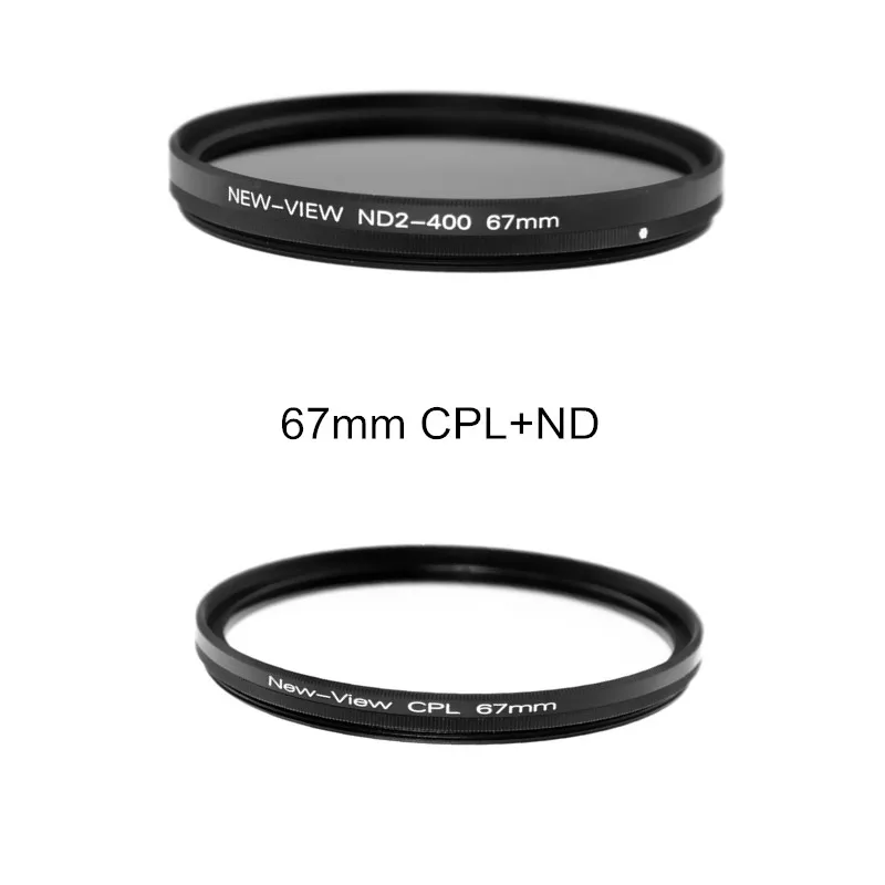 2PCS/Lot 67mm CPL Circular Polarizing Filter+ ND Neutral Density For