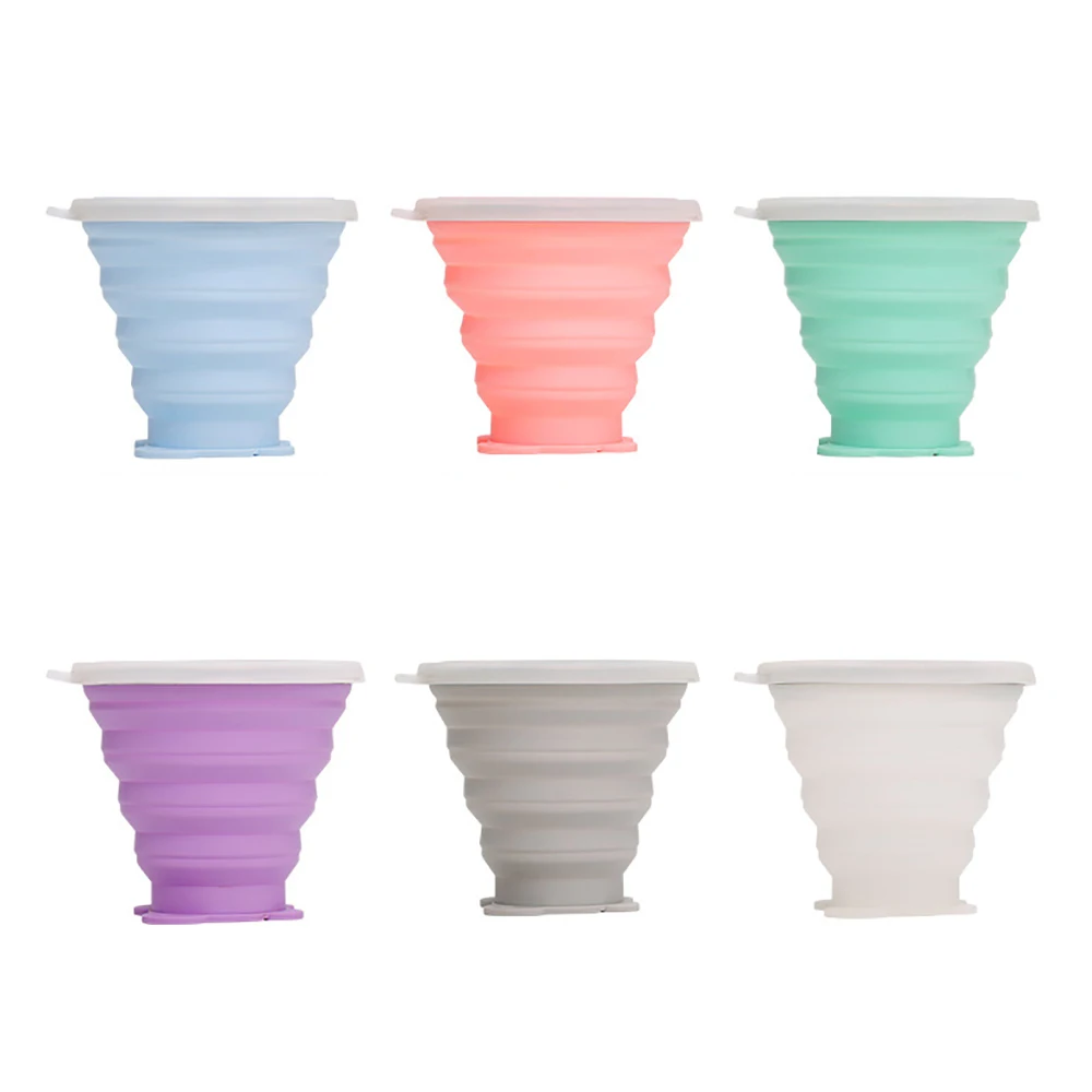 

Silicone Collapsible Travel Cup Folding Camping Expandable Drinking Cup Wash Odorless Durable Flexible Reusable Sports Bottles