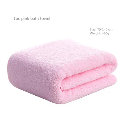 Мягкое хлопковое банное пляжное полотенце, махровое одеяло для взрослых, быстросохнущее одеяло для мужчин и женщин, подарок для ванной и душа, домашние антибактериальные полотенца - Цвет: 1pc Pink bath towel