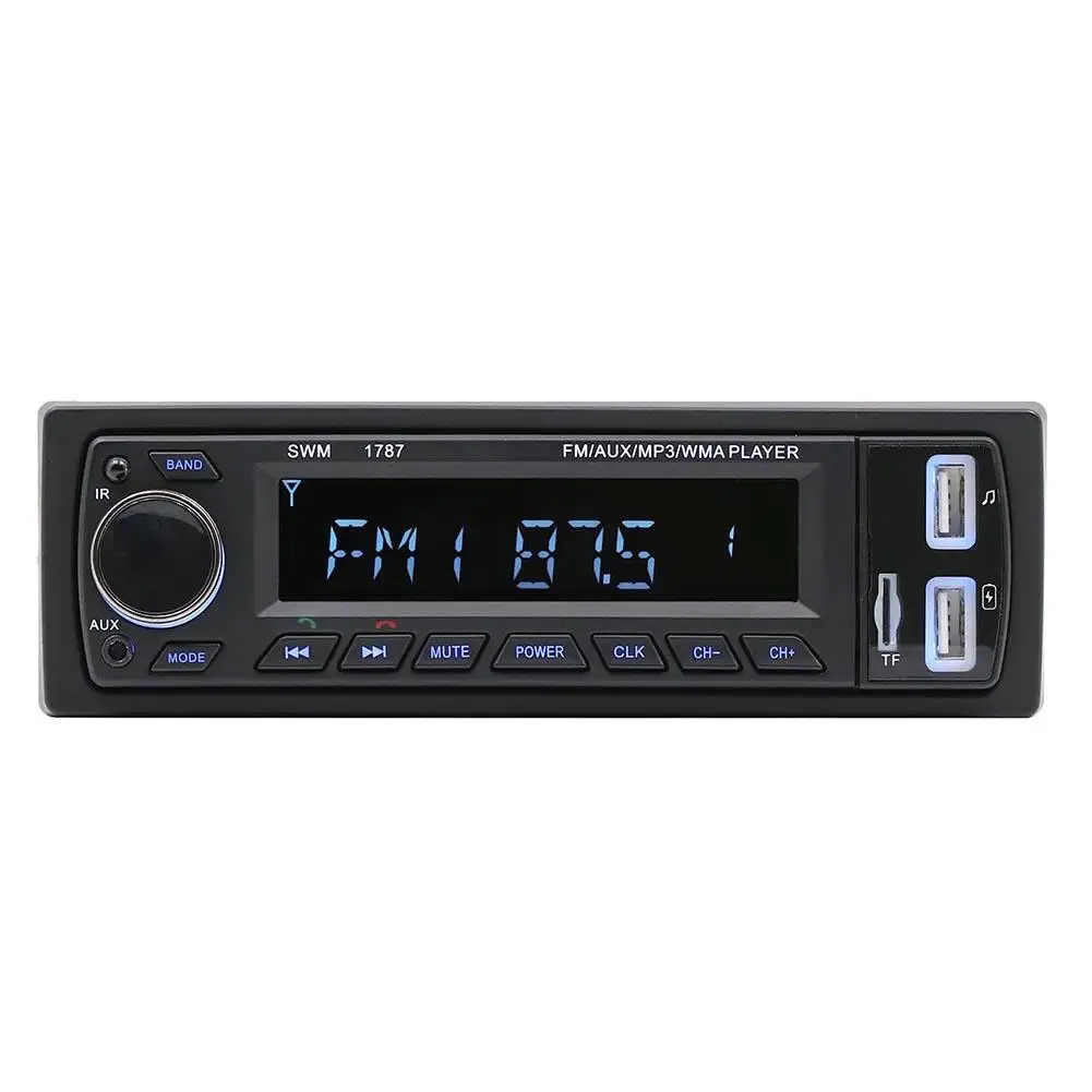 12V Bluetooth Car Stereo Audio In Dash FM MP3 Radio Player ISO Standard Interface with AUX IN SD