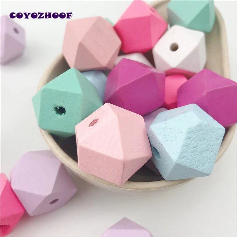 

10pcs 15/20mm Colorful Wooden Cube Unfinished Geometric Beads For Jewelry Making Necklace DIY Teething Jewelry Bead