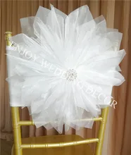 10pcs YHC 303 CUSTOMIZED COLOR AVAILABLE handmade organza flower with lycra band for chair decor