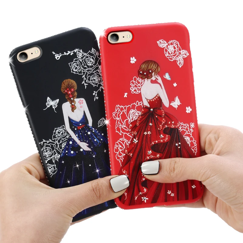 dress girl silicone case iphone 6 s 7 8 plus (1)