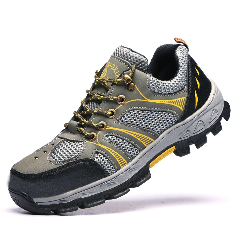 

Men Shoes Hiking Unisex Air Mesh Work Shoe High Quality Steel Toe Safety Boots Male Big Size 35-46 Work Boots Hiking Shoes Woman