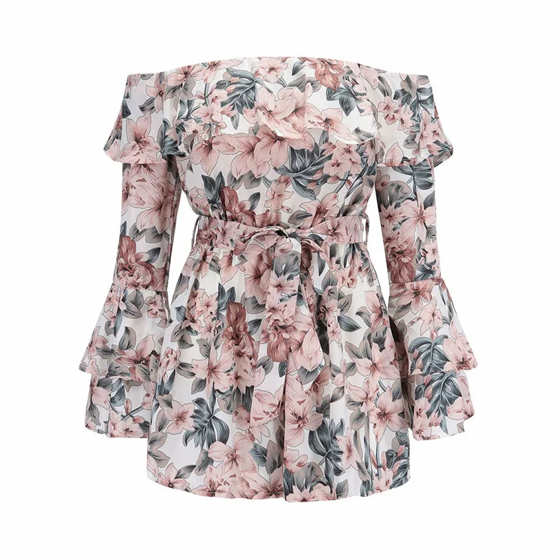 Fashion Girls Women Summer Ladies Casual Daily Playsuits Printing Long Sleeve Loose Beach Casual Jumpsuit Playsuits #4F12 (17)