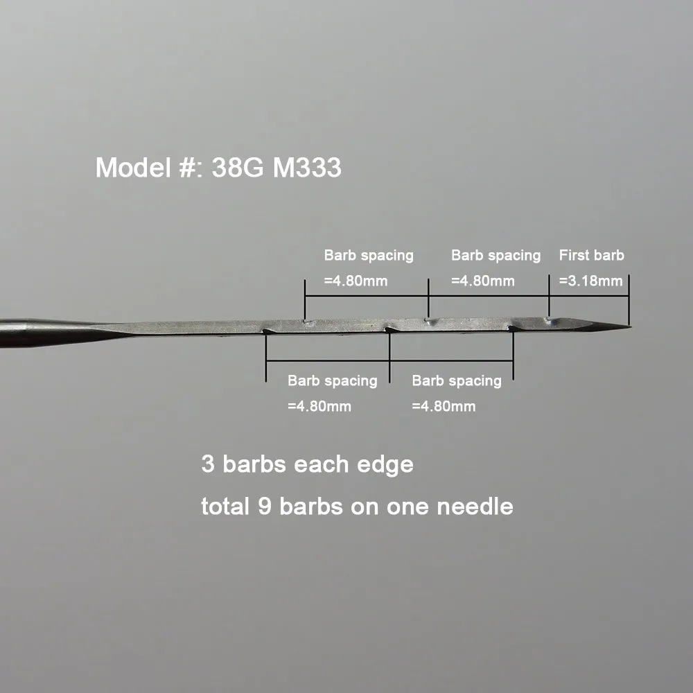 38 г M333 тирангулярная игла для валяния, 15*18*38*3 M333, 500 шт./лот, мериносовая шерсть волокна ровинг игла, Нетканые иглы, Калибр 38