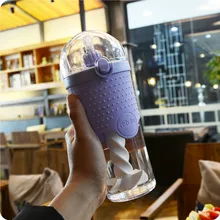 Креативная пипетка протеиновый порошок фитнес-чашка для воды портативный Однослойный пластиковый смешивающий стаканчик для спорта на открытом воздухе бутылка для воды с рукой