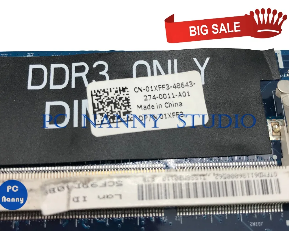 New  PCNANNY 01XFF3 1XFF3 for Dell XPS 15z L511z Laptop motherboard i7-2640M DASS8BMBAE1 DDR3 tested