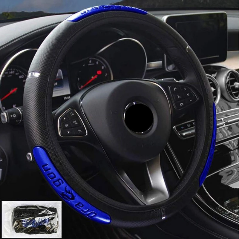 

Universal Leather Car Steering Wheel Cover Car-styling Sport Auto Steering Wheel Covers Anti-Slip Automotive Accessories