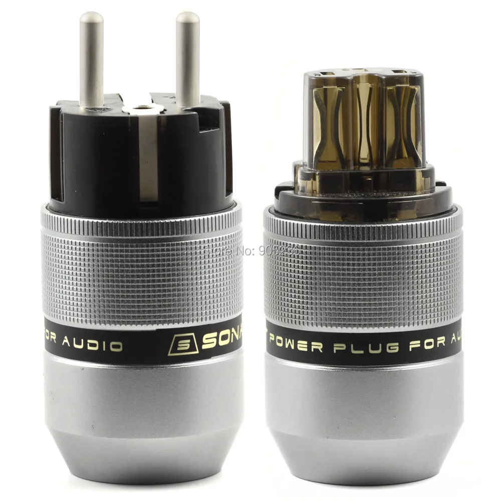 SonarQuest PA-40E(Ag)  PA-40F(Ag) Aluminum Alloy CRYO AG Silver Plated Audio Grade AC Power Plug Connector