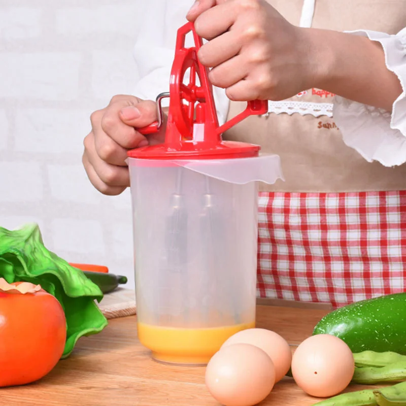 

Hand Crank Rotary Egg Beater Whisk With Container Mixing Bowl Home Kitchen Supplies -Drop