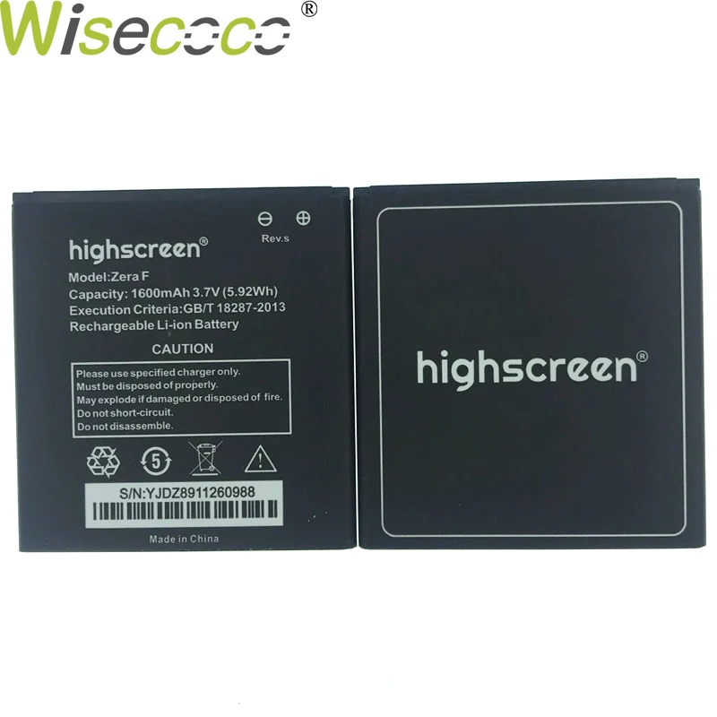WISECOCO новый оригинальный аккумулятор 1600mAh Для Highscreen Zera F Rev. S Сменные Аккумуляторы