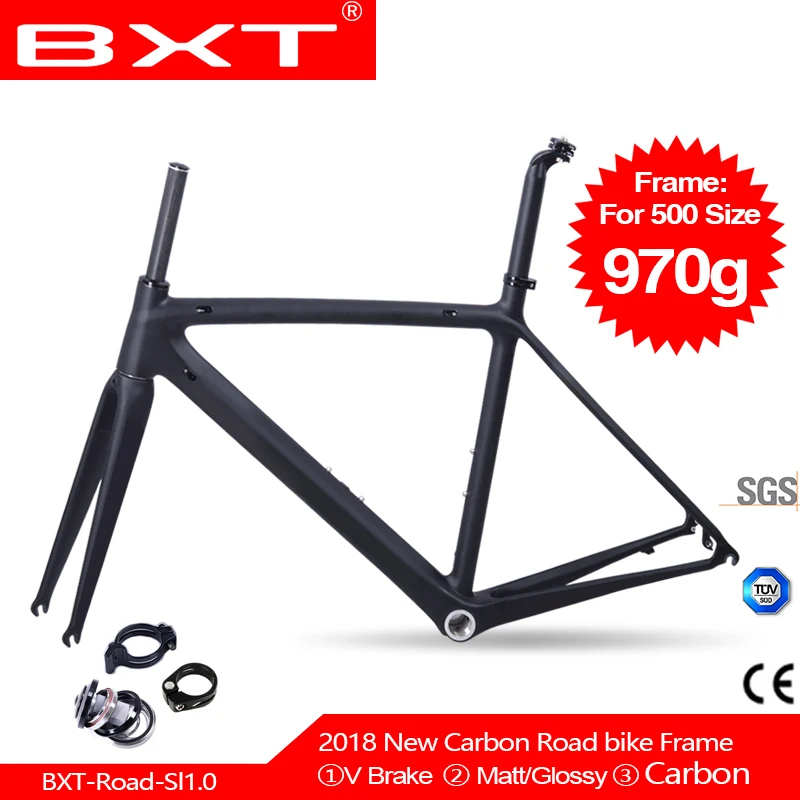 

BXT Bike Road Frame Ultralight BSA DI2 frame 500/530/550mm Frame+Fork+headset carbon bike frameset