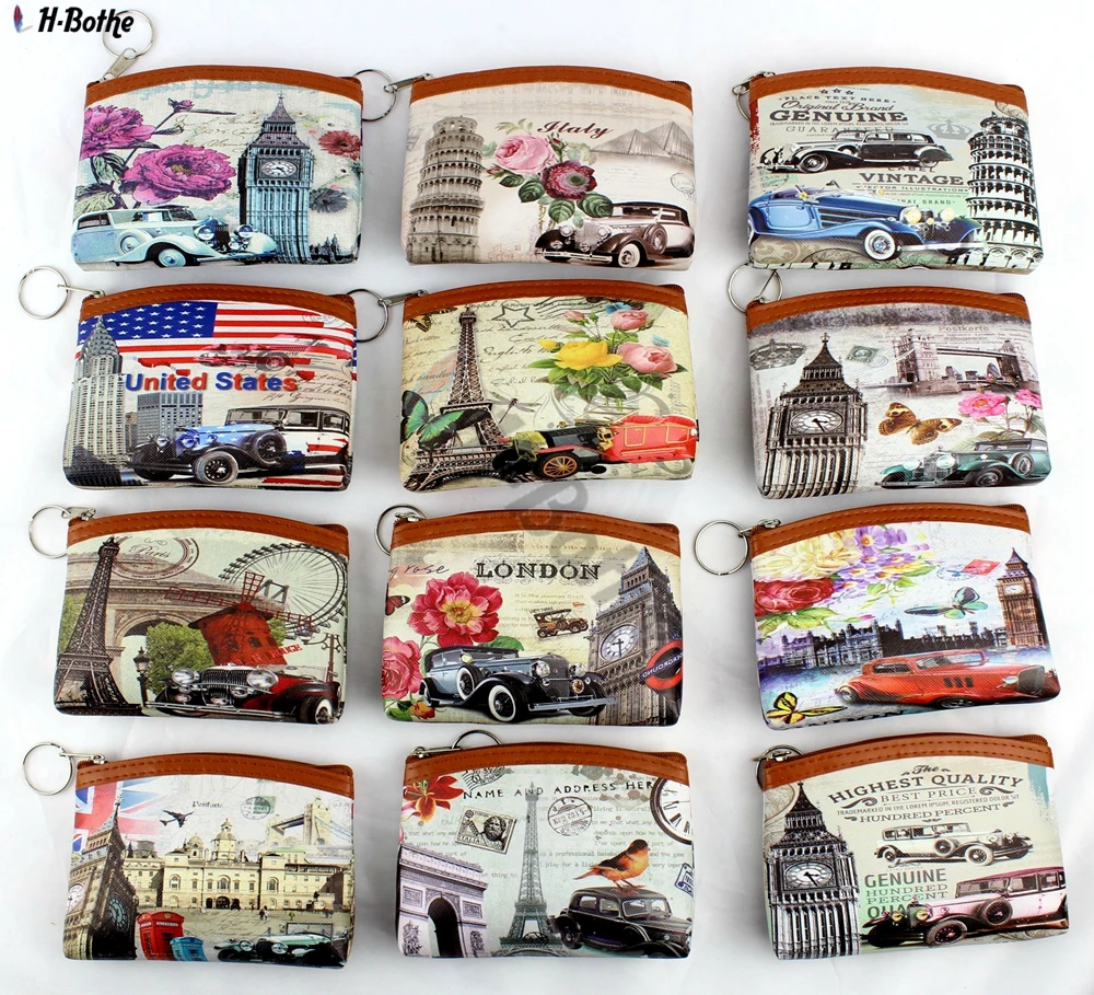 Restoring ancient ways Coin purse,Women Big Ben change purse,Lady zero wallet,zipper coin/Key bag factory outlet Female pouch