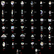 38 видов 20 шт./пакет K9 без клея Стекло ногтей Стразы ab с плоской задней частью декоративный камень для ногтей звезда слеза квадратный лошадиный глаз покрытые стразами Сваровски