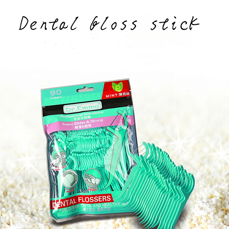 

90pcs Plastic Dental Floss Stick Nylon Wire Portable Teeth Care Cleaner Tooth Cleaning Tools Set For Oral Hygiene