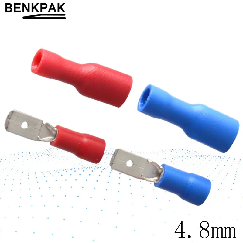 50pcs 4.8mm Female/Male Spade Insulated Electrical Crimp Terminal Connectors | Обустройство дома