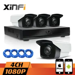 Xinfi 4ch HDMI CCTV NVR сети видео Регистраторы 1080 P HD охранных Камера Системы 2.0mp IP Камера Indoor/ открытый комплект видеонаблюдения