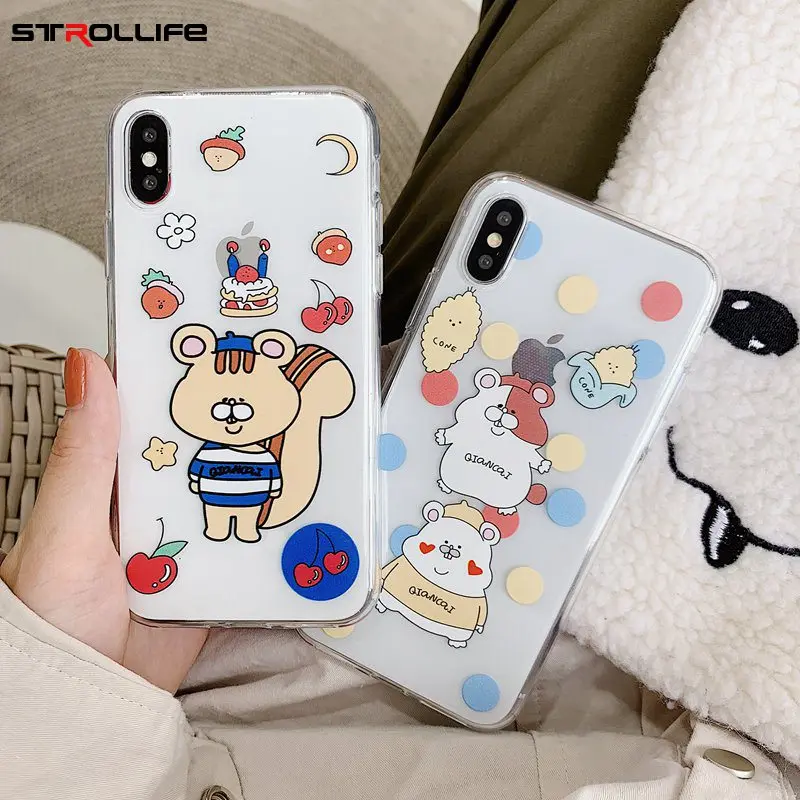 STROLLIFE милый белка чехол для телефона IPhone XS Max XR прекрасный мультфильм Хомяк Чехол