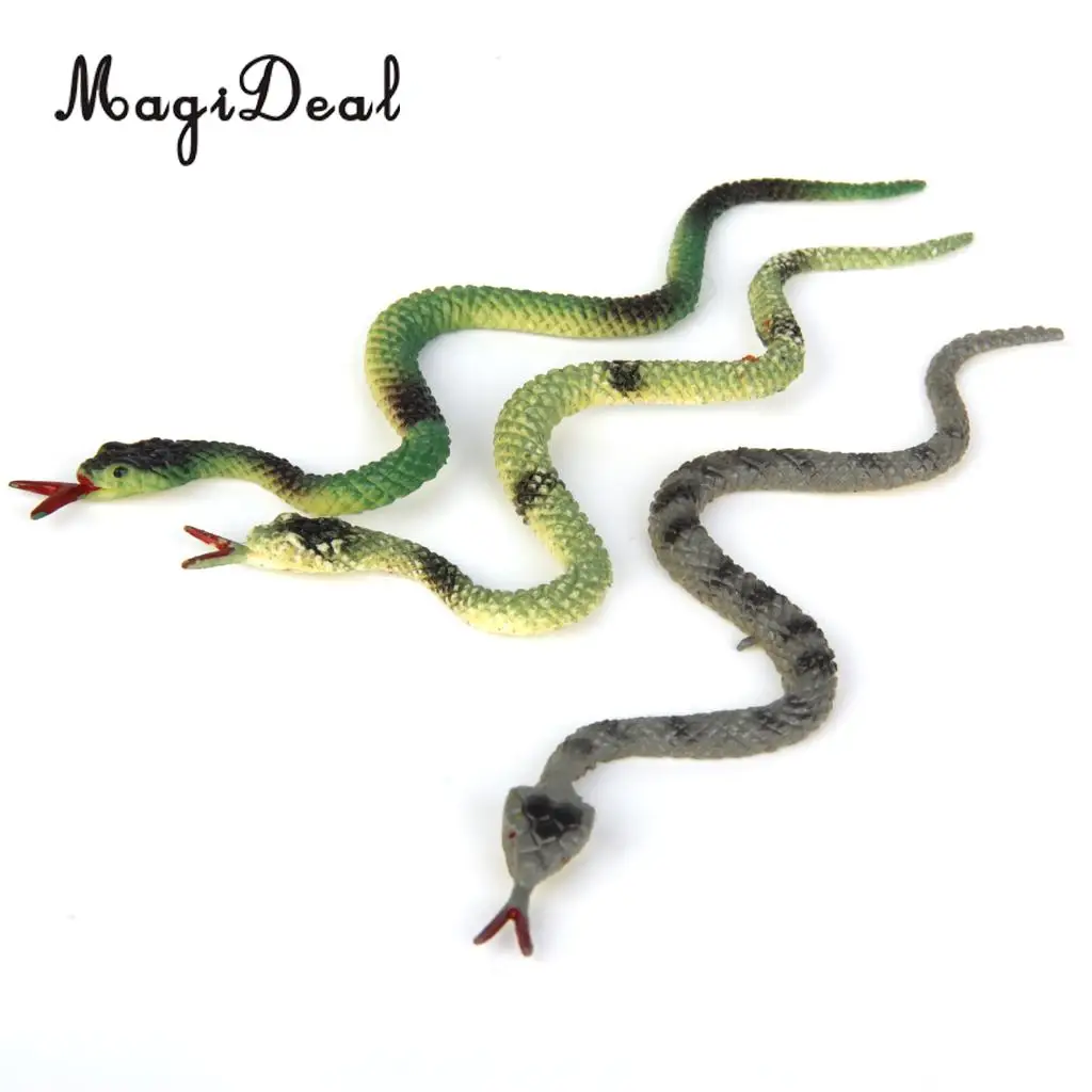 High Simulation 12Pcs Plastic Fake Reptiles Animal Snake Animal Model Toy for Children Kids Party Decor Gag Friends Gift