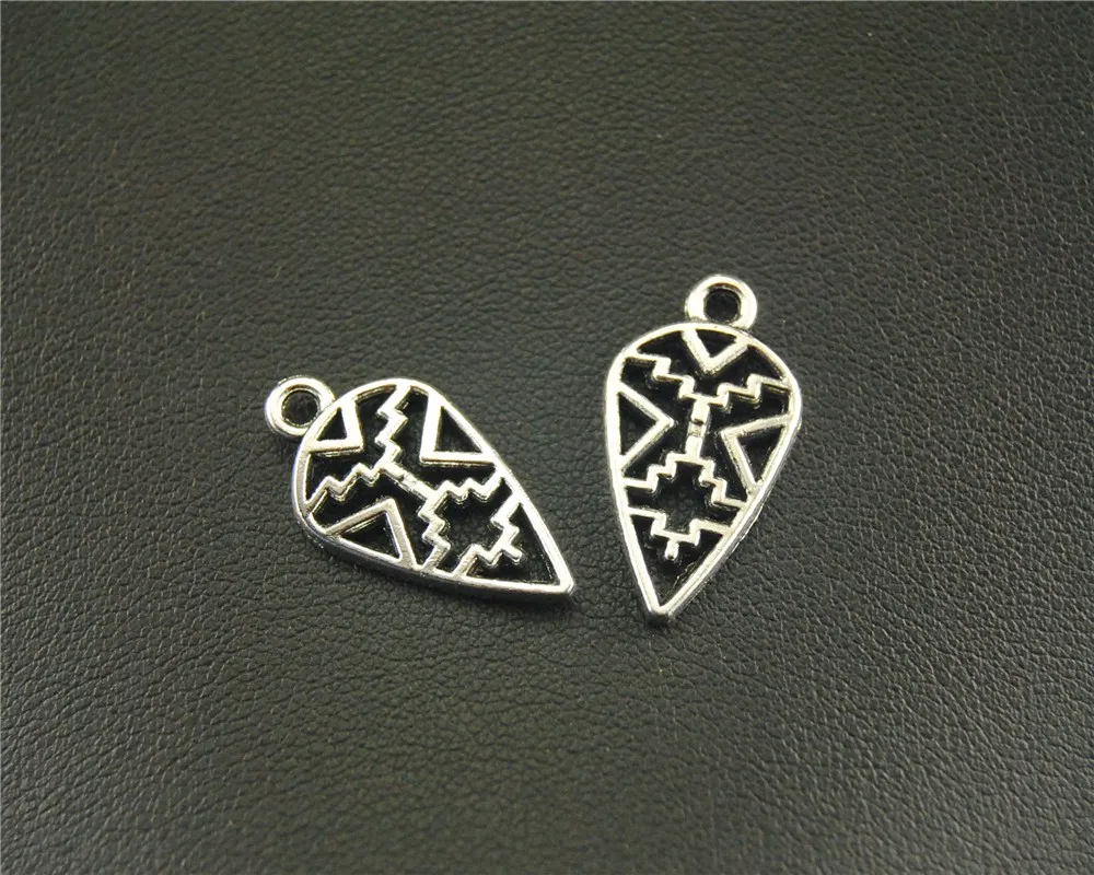 

30pcs Antique Sliver geometric pattern Charm Pendant DIY Handmade Jewelry Findings 10x21mm A1517