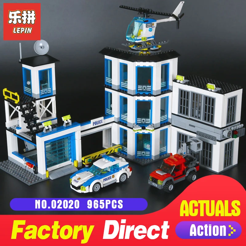 

Lepin 02020 965Pcs City Series The New Police Station Set Children Educational Building Blocks Bricks Toys Model LegoINGlys60141