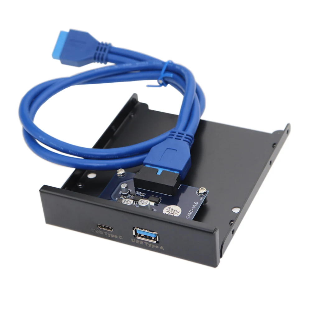

3.5 Inch Front Panel Internal USB Hub 5Gbps USB 3.0 Type A + USB 3.1 Type C GEN 1 With 20 Pin Connector For Desktop PC Case