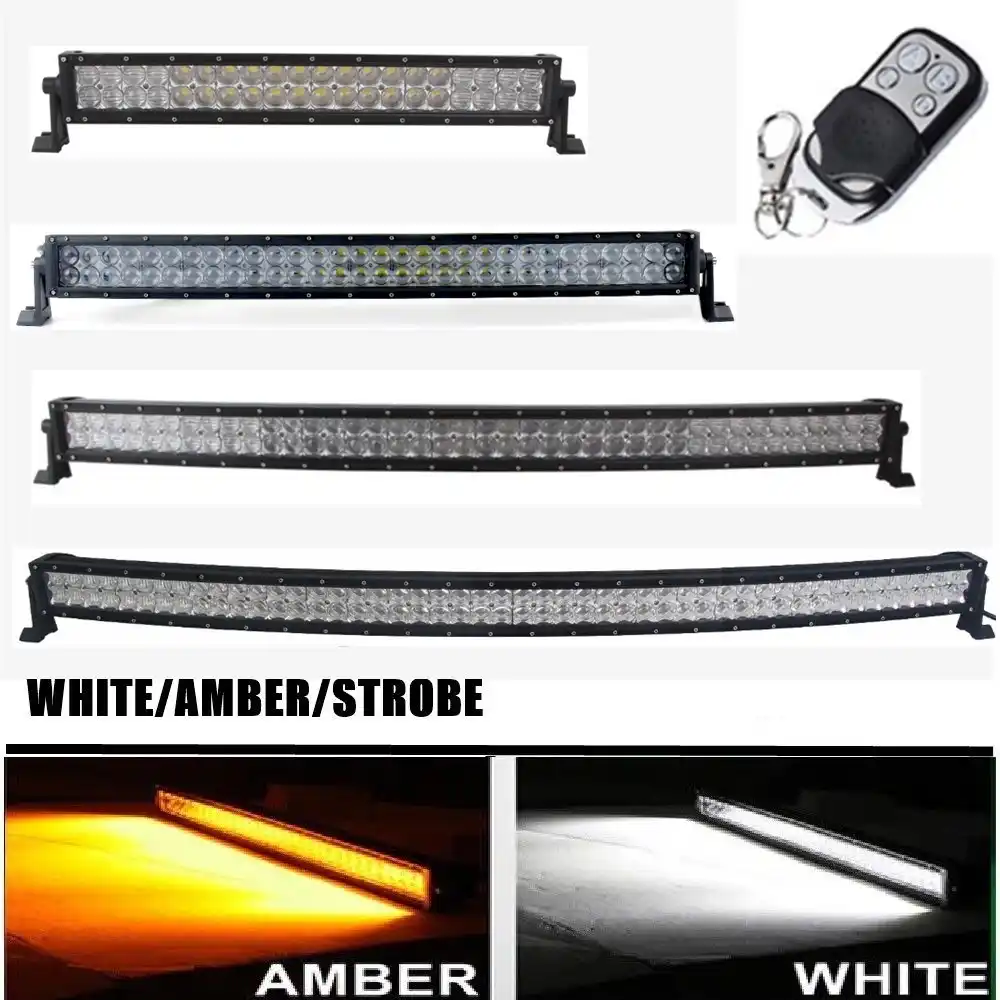 4d湾曲したledライトバーアンバー ホワイトストロボリモート制御 12 V 24 Vオフロードバー 1 ワット 180 ワット 240 ワット 2 ワット 300 ワット 4 4 車の作業フォグランプ Light Bar Work Light Aliexpress