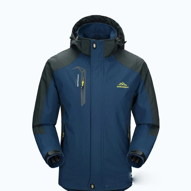 US $25.99 Men's Mountain Hooded Waterproof Ski Jacket Solid Windproof Rain lightweight Softshell Sportswear S