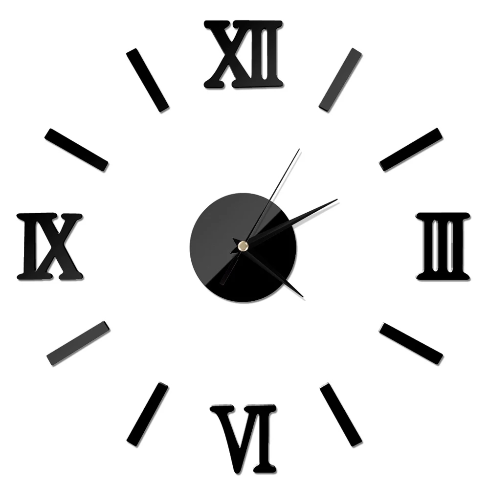 

Acrylic DIY Fashion Wall Clock Sticker Home Bedroom Living Room Mirror Wall Sticker Clock Roman Scale Mute