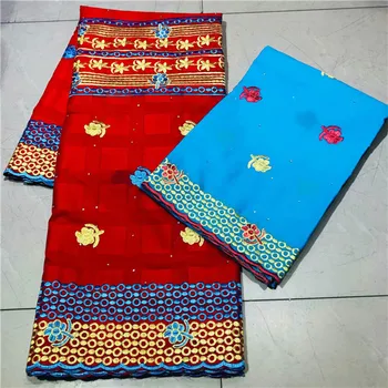 

Luxury 5+2 wedding/party African embroidery cotton lace fabric with Swiss voile lace material for lady dress VRCV2