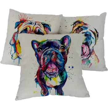 French Bulldog Printed Sofa