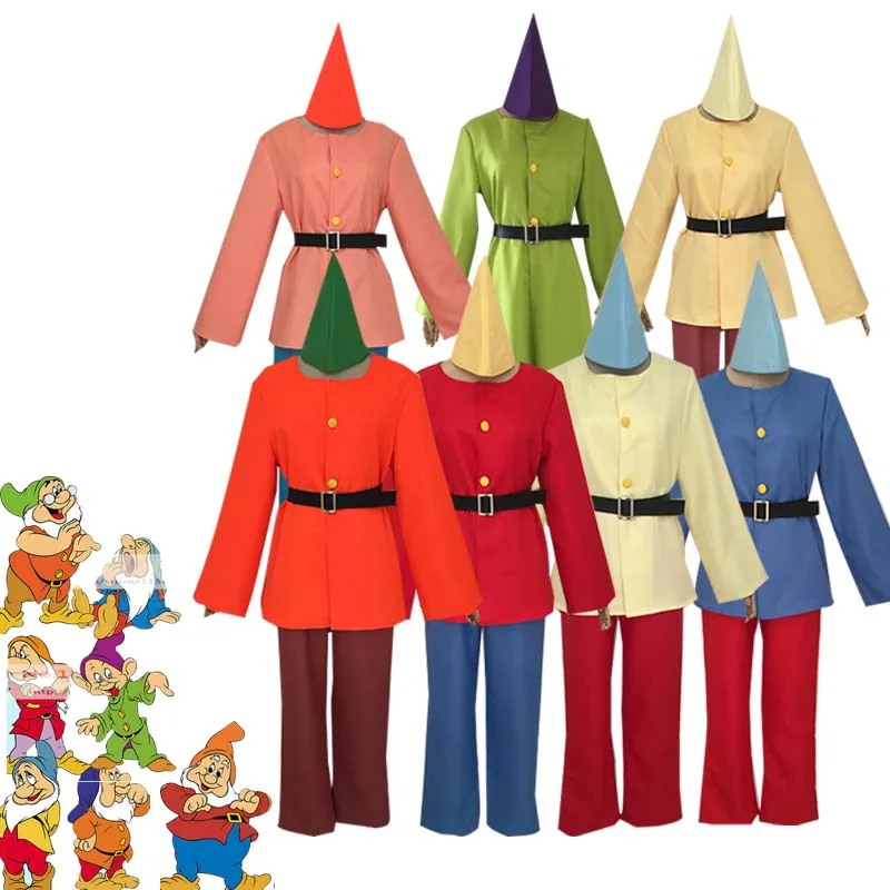 

Movie Snow White and Seven Dwarfs Cosplay Costume Halloween Carnival Dwarf Uniforms Unisex Fairy Tale Stage Performance Outfit