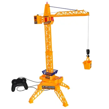 

FARFEJI Remote Control Tower Crane Toys For Children Electric Construction Rc Car Toy Model Diecast Tower Crane