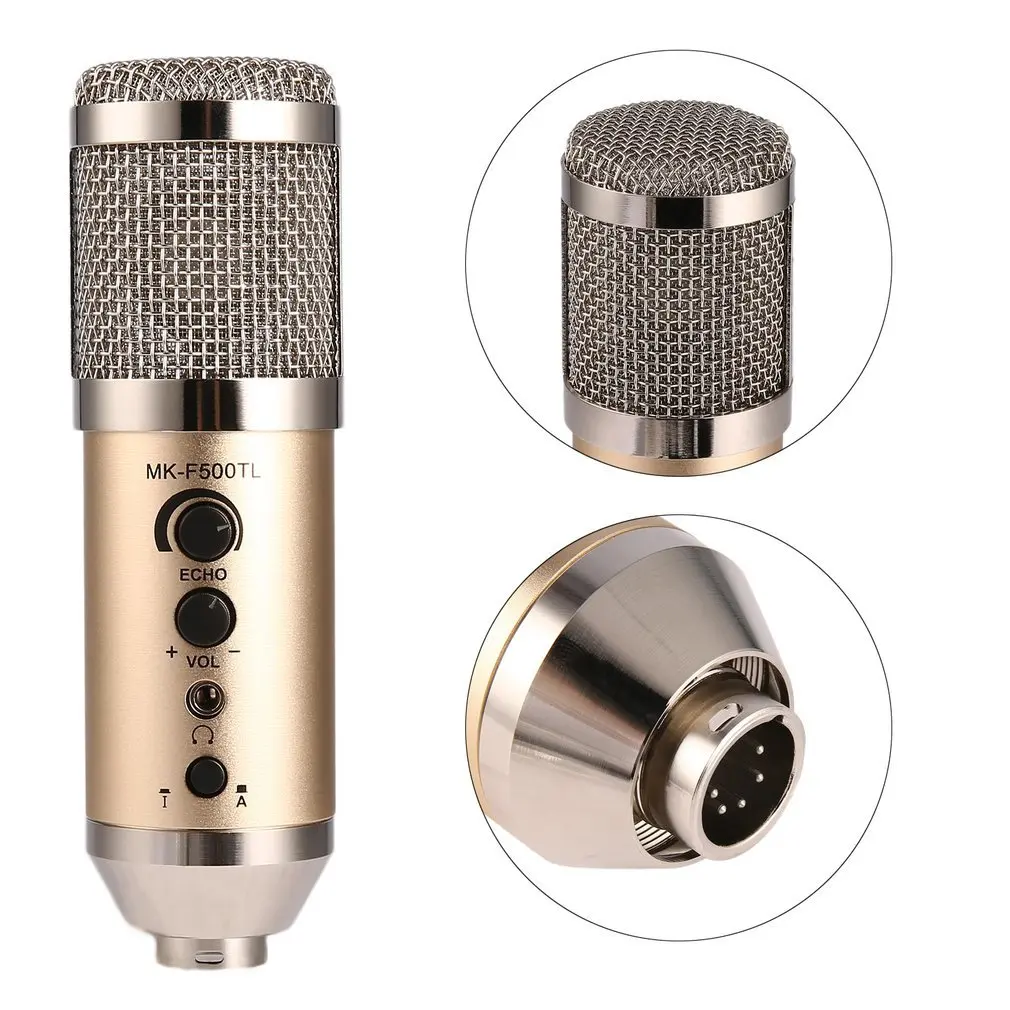 

Vocal Wired Microphone Professional Large Diaphragm Studio Recording Microphone for Computer Mobile Phone MK-F500TL