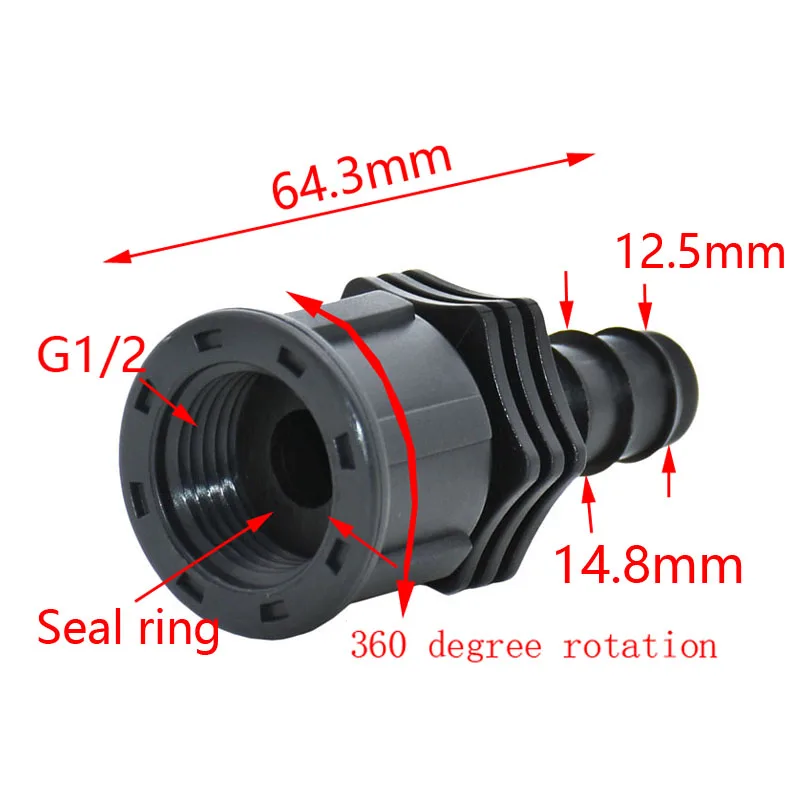 Капельное орошение женский 1/2 до 16 мм разъем шланга 1/2 концевой колпачок коснитесь шланг соединитель Адаптер 2 шт
