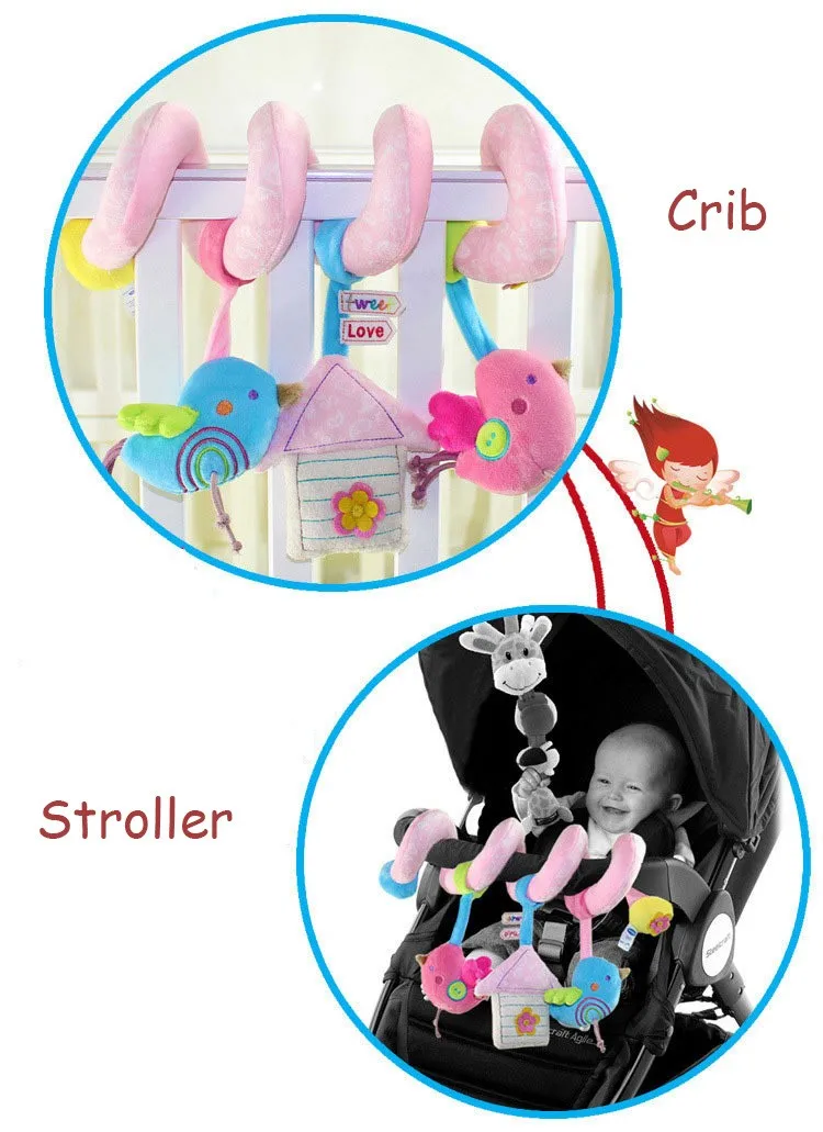 Детская кроватка музыкальная игрушка детская коляска висячая погремушка детские развивающие мягкие плюшевые игрушки птицы-куклы милый