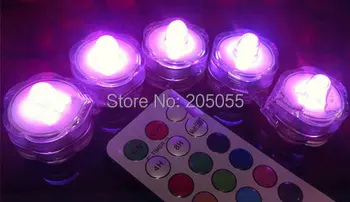 

50pcs/lot Remote controlled Floralyte Submersible Vase led tea Light tealight Candle lamp w/controller color change-multicolor