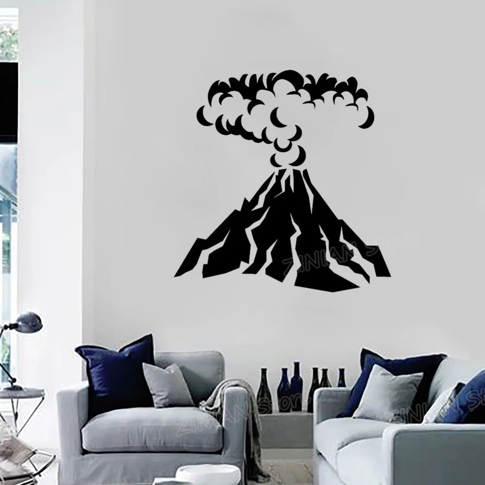 Volcanic Vinyl Wall Stickers Home Decor Living Room Geometric Mountain