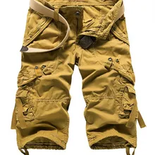Горячая распродажа! мужские повседневные шорты модные мужские камуфляжные Карго короткие брюки мужские карманы свободные пляжные военные тренировочные шорты плюс размер